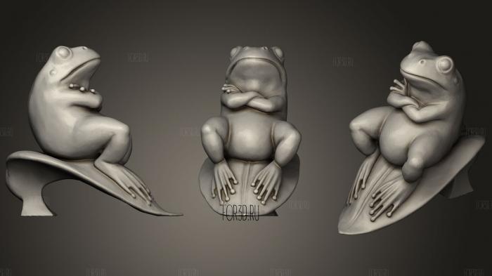Grumpy Frog stl model for CNC